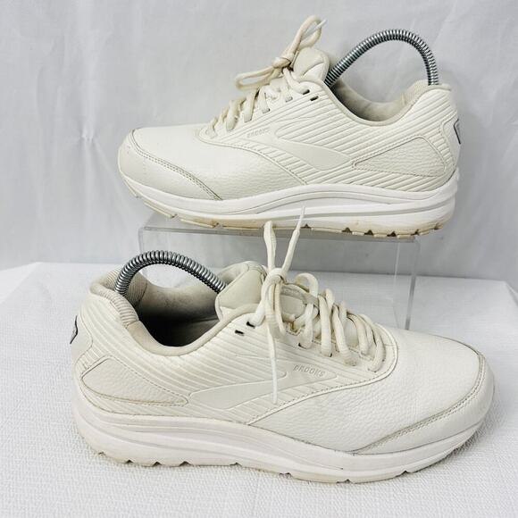 Brooks Addiction Walker 2 White Leather Shoes Womens 10 Wide - Picture 7 of 9
